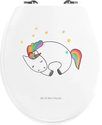 Produktbild von Mr. & Mrs. Panda WC Brille Einhorn Nacht - Weiß - Geschenk, Toilettenbrille, Einhörner, WC-Sitz, Traum, Unicorn, Sitz, motiv, Freundin, Toilettendeckel, klo deckel