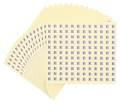 Produktbild von Runde, selbstklebende Buchstaben "E", 15 Bögen, 1980 Aufkleber, 1,3 cm, weiß und schwarz