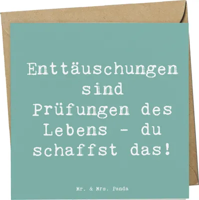 Produktbild von Mr. & Mrs. Panda Grußkarte Spruch Mit Enttäuschungen umgehen - Meeresbrise - Geschenk, Zuversicht, anlasskarte, Klappkarte, Glückwunschkarte, Mutmacher, Lebenshilfe