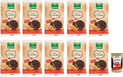 Produktbild von 10x Gullón Cuor di Cereale Vollkorn Maiswaffeln,umhüllt von dunkler Schokolade,Glutenfrei,Packung mit 100g + Italian Gourmet Polpa di Pomodoro 400g Dose