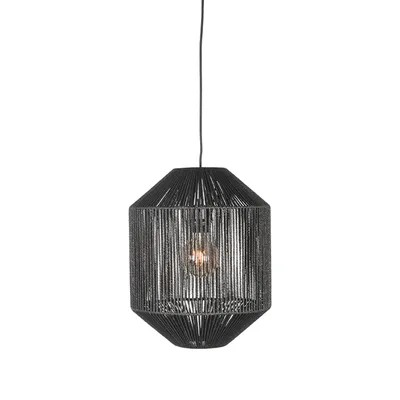 Produktbild von LABEL51 Hängelampe Ibiza - Schwarz - Jute - 33x33x162 cm