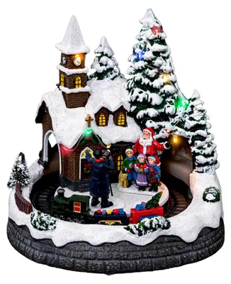 Image de Crèche de Noël Église avec éclairage LED