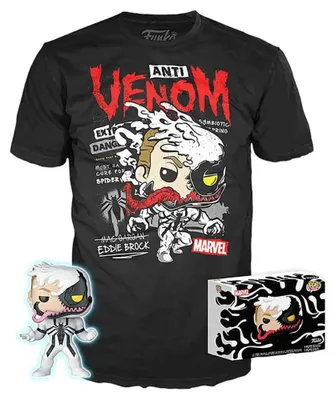 Produktbild von FUNKO POP! - MARVEL - Venom Anti Venom Eddie Brock #401 mit Tee Größe M Glow In The Dark
