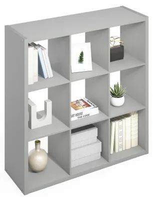 Obrázok produktu pre Furinno, jednoduchý úložný organizér v tvare kocky, regál s 9 priehradkami, otvorený dizajn