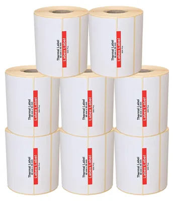 Produktbild von Thermische Etiketten, 80 x 50 mm - 2500 Etiketten auf 5 Rollen