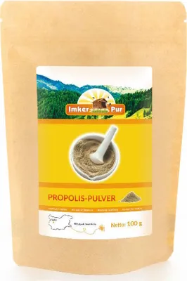 Produktbild von Propolis-Pulver von ImkerPur, 100 g, antibakteriell, rückstandsfrei, direkt vom Bienenstand