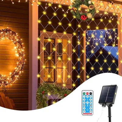 Produktbild von Solar Lichtnet Warm Weiß 3x2m LED-Netzlampe - Kerstlicht - Lichtgordijn - Außen- und Innenlicht - IP44