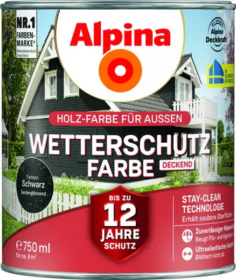 Produktbild von Alpina Wetterschutzfarbe 0,75 L schwarz
