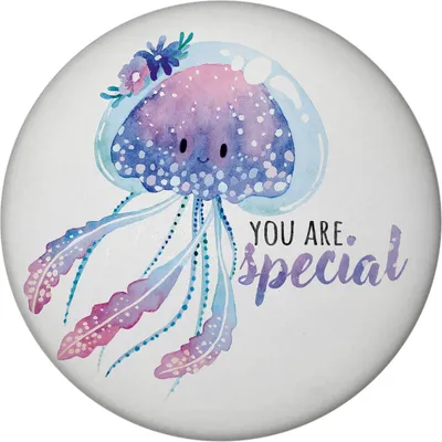 Produktbild von Qualle Magnet rund rund mit Spruch You are special