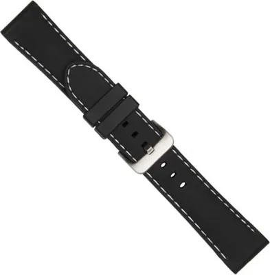 Produktbild von Eulit Silikon Ersatzband Uhrenarmband Wasserfest schwarz  22mm 23858S