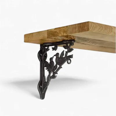 Regalwinkel Wandwinkel Stahlguss 180×220 mm Zwei-Vögel-Motiv