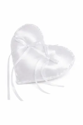 Produktbild von Ringkissen Kissen Herz weiß B16cm L14cm Hochzeit Ringhalter Eheringe Ringe
