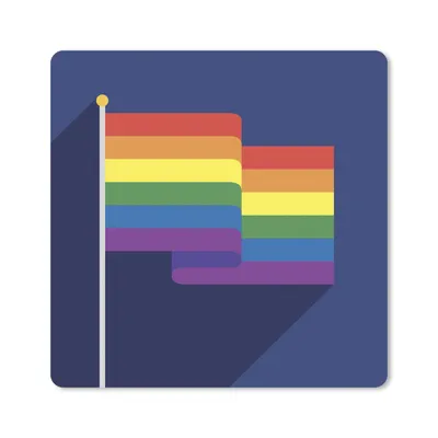 Produktbild von MuchoWow® Mauspad Mousepad Illustration einer Flagge in den Farben des Regenbogens 30x30 cm - Mousepads - Maus Mat - Pad - Mausunterlage - Gaming