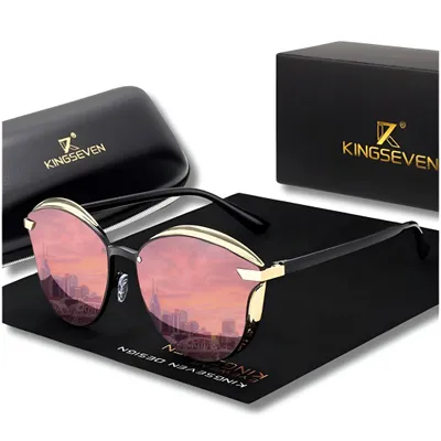 Image de Lunettes De Soleil Pour Femmes Kingseven Cat Eye Polarisées Uv400 + Étui