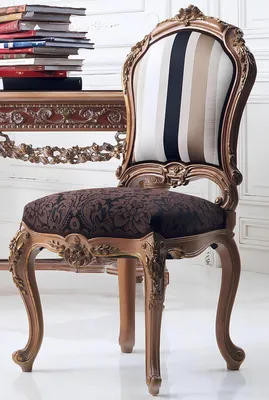 Produktbild von Esszimmer Stuhl Luxus Stühle Wohnzimmer Möbel Italienische Möbel Barock Rokoko