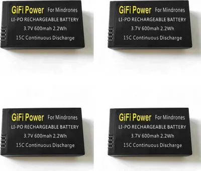 Image de pack de 4 batteries LiPo 3.7V 15C 600mAh pour Parrot MiniDrone Rolling Spider Jumping Sumo