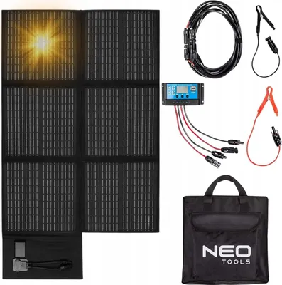 Produktbild von NEO TOOLS Tragbares Solarpanel Ladegerät 100/120/140/200W, Solarladegerät; für Wiederaufladen USB-Geräte; Tragbare Powerbank, Outdoor wasserfester Camping Survival (120W)
