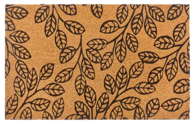 Produktbild von NYVI Fußmatte Kokos - Rutschfest, Wetterfest, für Innen und Außen - Schmutzfangmatte Kokosmatte - 45x75 cm Rechteckig - Blätter