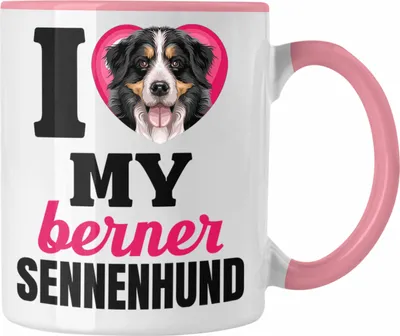 Produktbild von Trendation - Berner Sennen Besitzerin Tasse Geschenk Lustiger Spruch Geschenkidee I Love My Berner Sennen (Rosa)