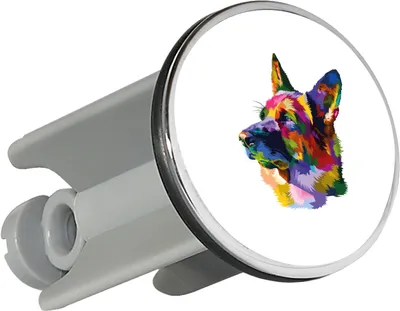 Produktbild von Huuraa Waschbeckenstöpsel Deutscher Schäferhund Colorful 4cm höhenverstellbar Abflussstopfen Geschenkidee