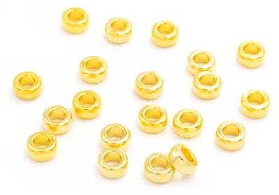 Produktbild von Vintageparts Großlochperlen Metalllegierung goldfarben 7 mm, 20 Stück
