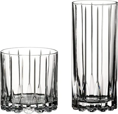 Produktbild von Riedel Drink Specific Glassware Rocks & Highball Set – 16er Vorteilset + 4 EKM Living Trinkhalme aus Edelstahl