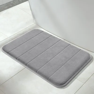 Immagine prodotto di Tappetino da bagno in memory foam, super assorbente, 61 x 43 cm, grigio, antiscivolo, lavabile in lavatrice