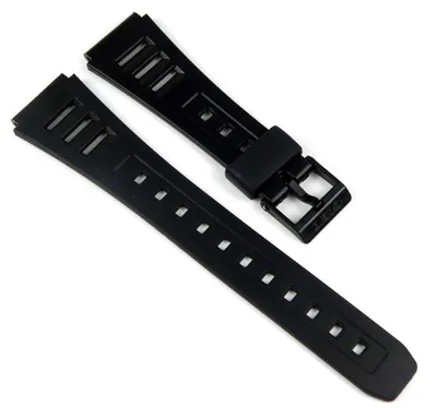 Produktbild von Casio Uhrenarmband 19mm | Resin schwarz W-50 W-71 W-84 W-86 W-88