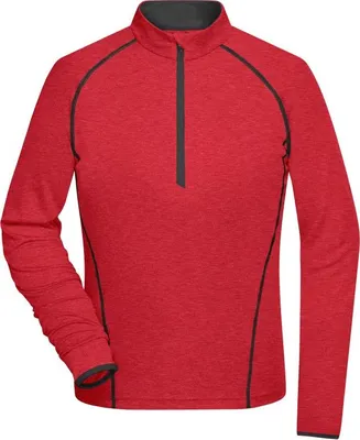Produktbild von Langarm Funktionsshirt für Fitness und Sport red-melange/titan, Gr. M