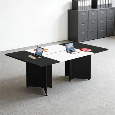 Zdjęcie produktu dla Modułowy stół konferencyjny, rozkładany, wymiary 360x120x74 cm, kolor czarny/biały