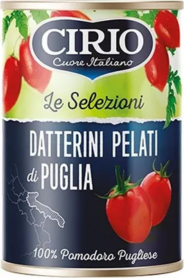 Obrázek produktu pro Cirio Datterini Pelati di Puglia 400 g konzervované rajčata 100 % italské