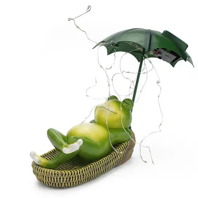 Produktbild von Frosch Solarleuchte für Garten, Solar Garten Figuren Ornament, Teich, Hof, Resin Dekofigur, Wasserdicht, Außenbeleuchtung