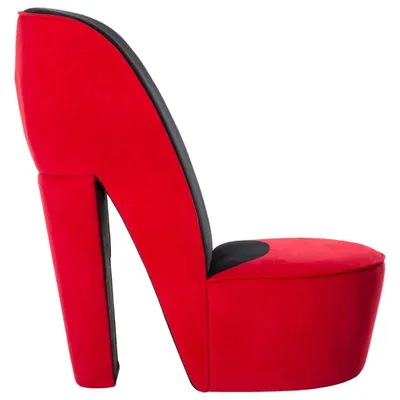 Image de vidaXL Chaise en forme de talon aiguille rouge velours