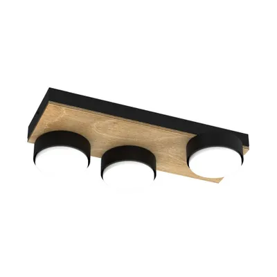 Image de Projecteur Sema noir mat - bois clair 3xGX53x15W, dimensions : 6x30x16 cm, IP20, Luminex