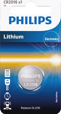 Produktbild von Philips Lithium Knopfzelle CR2016 - CR2016