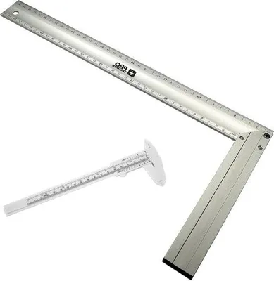 Obrázek produktu pro Hliníkový truhlářský úhelník 40 cm s posuvem 150 mm