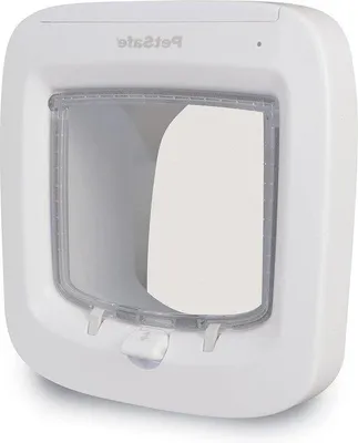 Obrázek produktu pro Kočičí dvířka s mikročipem – ochrana pro kočky do 7 kg – bílá – jednodílná – s elektronickým ovládáním