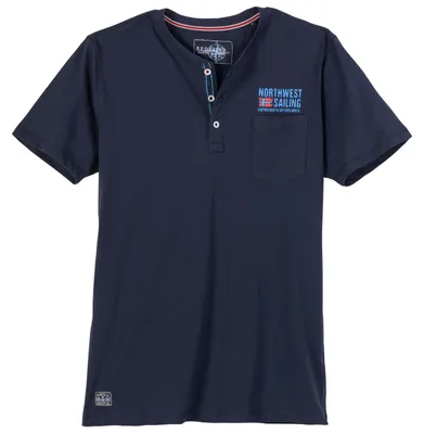 Produktbild von Redfield XXL Henley-T-Shirt navy Brusttasche