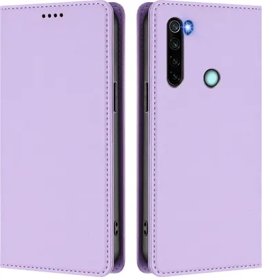 Image de Housse de téléphone portable pour Xiaomi Redmi Note 8, étui à rabat en cuirPolyuréthaneantichoc Housse magnétique avec support Violet