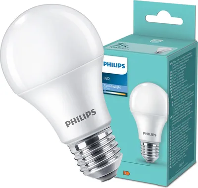 Zdjęcie produktu dla Philips Żarówka bańkowa 75 W A60 E27, 10 W, 75 W, E27, 1055 lm, 15000 h, Chłodna - światło dzienne