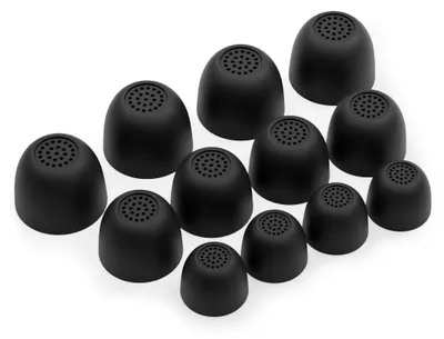 Produktbild von 12 x Silikon Ohrstöpsel Ohrhörer Gummi Tipps Für Samsung Galaxy Buds FE Kopfhörer Ohrhörer in Schwarz