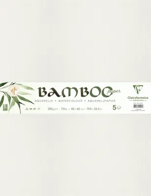 Produktbild von Clairefontaine Bamboo, Packung mit 5 Bogen Bambuspapier, 50x65 cm, 250g 975932C