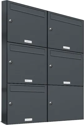 Produktbild von 5er Briefkasten Anthrazit Anlage 5 Fach Wandbriefkasten Postkasten