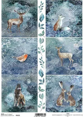 Immagine prodotto di ITD carta di riso decoupage tecnica artigianale tovagliolo di carta morbida, inverno R1631