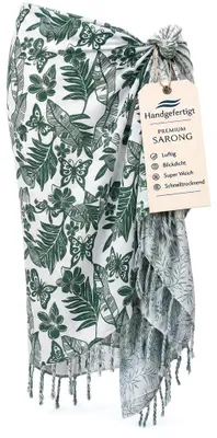Produktbild von Sarong-Strandtuch mit Pareo in Grün/Weiß