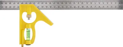 Zdjęcie produktu dla 300 mm, metalowa, regulowana, kombinowana, kwadratowa, prostokątna, linijka, przyrząd pomiarowy dla inżynierów (żółta)