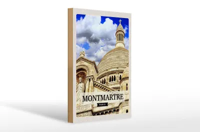 Produktbild von Holzschild Reise 20x30cm Montmartre Paris Architektur