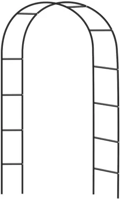 Image de Arche à roses, arche en arc, treillis à roses, treillis circulaire, portes, support pour plantes grimpantes, métal, noir