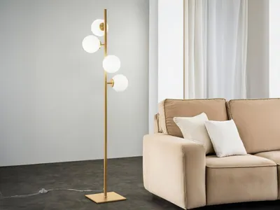 Produktbild von Stehleuchte Enoire Gold-Weiß Höhe 150cm