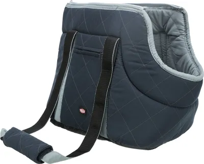Produktbild von TRIXIE Viktoria, Weicher Haustierträger, Handtasche zum Tragen von Haustieren, Hund, Ober- & Vorderseitenbefüllung, Beige, Blau, Einfarbig